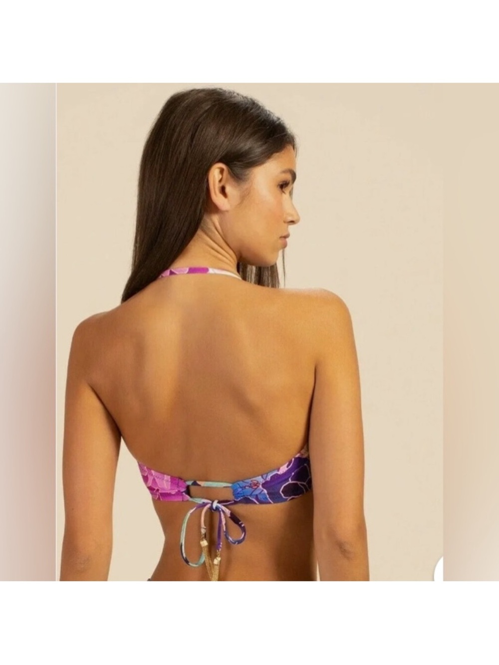 Trina Turk Opulent Oasis Bandeau Bikini Top - Size 10 - Picture 2 of 6